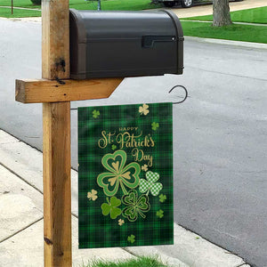 Green Buffalo Plaid Shamrock Garden Flag Happy St. Patrick's Day Irish Home Yard Decoration TS02 Print Your Wear