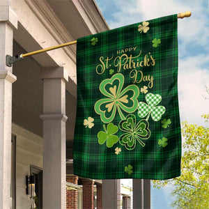 Green Buffalo Plaid Shamrock Garden Flag Happy St. Patrick's Day Irish Home Yard Decoration TS02 Print Your Wear