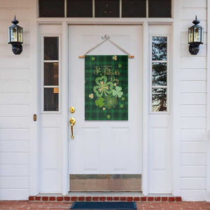 Green Buffalo Plaid Shamrock Garden Flag Happy St. Patrick's Day Irish Home Yard Decoration TS02 Print Your Wear