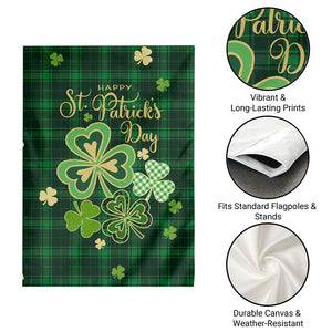 Green Buffalo Plaid Shamrock Garden Flag Happy St. Patrick's Day Irish Home Yard Decoration TS02 Print Your Wear