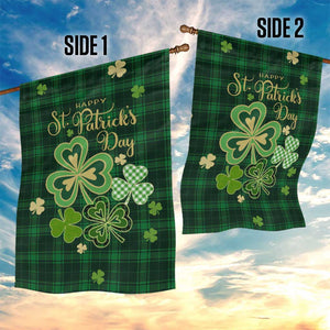 Green Buffalo Plaid Shamrock Garden Flag Happy St. Patrick's Day Irish Home Yard Decoration TS02 Print Your Wear