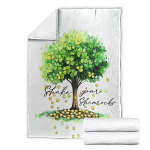 Shake Your Shamrocks Tree Throw Blanket Irish Lucky Happy St Patricks Day TS02 White Print Your Wear