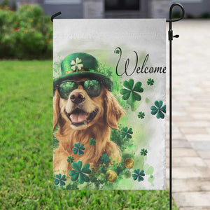 Lucky Golden Retriever Welcome Garden Flag Happy St Patricks Day TS02 Print Your Wear