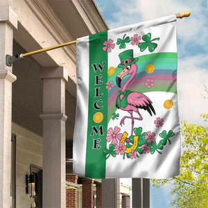 St Patricks Day Flamingo Welcome Garden Flag Lucky Shamrock Leprechaun TS02 Print Your Wear