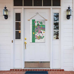 St Patricks Day Flamingo Welcome Garden Flag Lucky Shamrock Leprechaun TS02 Print Your Wear