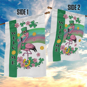 St Patricks Day Flamingo Welcome Garden Flag Lucky Shamrock Leprechaun TS02 Print Your Wear