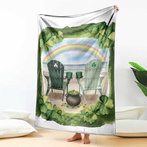 Lucky Shamrocks Beach Vibe Throw Blanket TS02 Print Your Wear