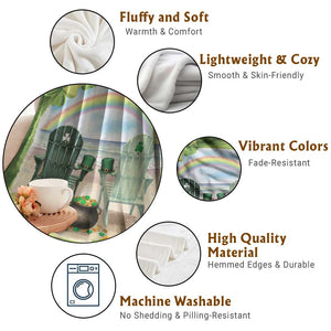 Lucky Shamrocks Beach Vibe Throw Blanket TS02 Print Your Wear