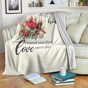 Spiritual Cardinal Throw Blanket Signs from Heaven Memorial Remembrance and Love TS02 Print Your Wear