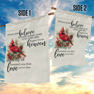 Spiritual Cardinal Garden Flag Signs from Heaven Memorial Remembrance and Love TS02 Print Your Wear