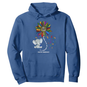 Autism Awareness Elephant Hoodie In A World Where You Can Be Anything Be Kind Colorful Sunflower Ribbon TS02 Royal Blue Printyourwear
