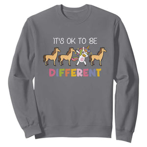Unicorn Autism Sweatshirt Acceptance It's Ok To Be Different TS02 Charcoal Printyourwear
