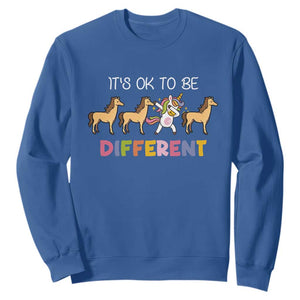Unicorn Autism Sweatshirt Acceptance It's Ok To Be Different TS02 Royal Blue Printyourwear