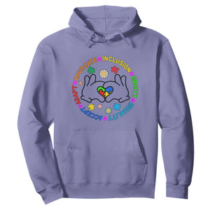 Autism Acceptance Hoodie Accept Adapt Advocate Inclusion Equity Equality TS02 Violet Printyourwear