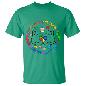 Autism Acceptance T Shirt Accept Adapt Advocate Inclusion Equity Equality TS02 Irish Green Printyourwear