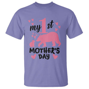 My First Mother's Day T Shirt New Mom Mama Bear Pink Baby Girl TS02 Violet Printyourwear
