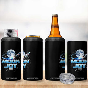 Celestial Moon Joy 2026 4 in 1 Can Cooler Tumbler Rocket Launch '26 Lunar Mission Celebration TS02 Print Your Wear