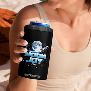 Celestial Moon Joy 2026 4 in 1 Can Cooler Tumbler Rocket Launch '26 Lunar Mission Celebration TS02 Print Your Wear