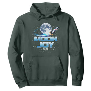 Celestial Moon Joy 2026 Hoodie Rocket Launch '26 Lunar Mission Celebration TS02 Dark Forest Green Print Your Wear