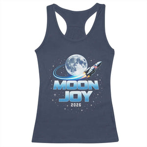 Celestial Moon Joy 2026 Racerback Tank Top Rocket Launch '26 Lunar Mission Celebration TS02 Navy Print Your Wear
