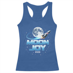 Celestial Moon Joy 2026 Racerback Tank Top Rocket Launch '26 Lunar Mission Celebration TS02 Royal Blue Print Your Wear