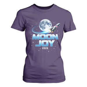 Celestial Moon Joy 2026 T Shirt For Women Rocket Launch '26 Lunar Mission Celebration TS02 Purple Print Your Wear
