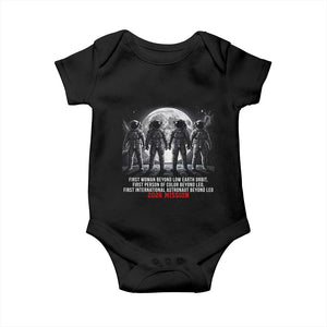 Historic 2026 Lunar Mission Crew Celebration Baby Onesie Proud To Be Beyond Low Earth Orbit TS02 Black Print Your Wear