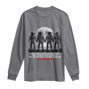 Historic 2026 Lunar Mission Crew Celebration Long Sleeve Shirt Proud To Be Beyond Low Earth Orbit TS02 Charcoal Print Your Wear