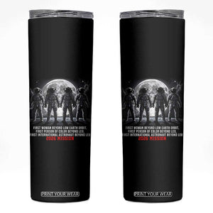 Historic 2026 Lunar Mission Crew Celebration Skinny Tumbler Proud To Be Beyond Low Earth Orbit TS02 Black Print Your Wear