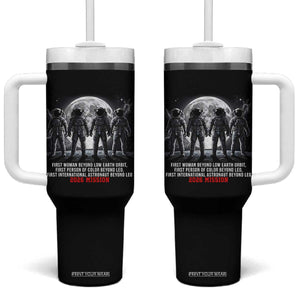Historic 2026 Lunar Mission Crew Celebration Tumbler With Handle Proud To Be Beyond Low Earth Orbit TS02 One Size: 40 oz Black Print Your Wear
