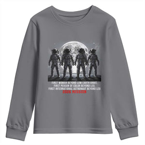 Historic 2026 Lunar Mission Crew Celebration Youth Sweatshirt Proud To Be Beyond Low Earth Orbit TS02 Charcoal Print Your Wear