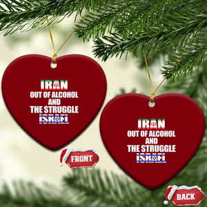Iran Out Of Alcohol And The Struggle Israel Flag Ceramic Ornament Funny Wordplay Political Satire TS02 Print Your Wear