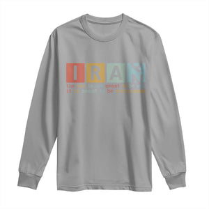 Iran The War Is Meant To Be Continuous Vintage Graphic Long Sleeve Shirt Orwell Quotes Geopolitical Satire TS02 Sport Gray Print Your Wear