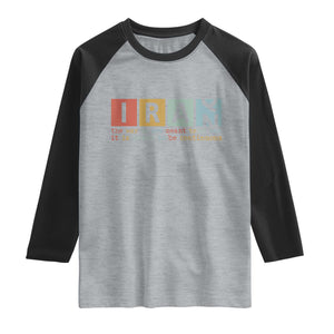 Iran The War Is Meant To Be Continuous Vintage Graphic Raglan Shirt Orwell Quotes Geopolitical Satire TS02 Heather Gray Black Print Your Wear