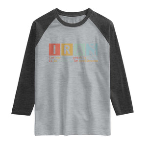 Iran The War Is Meant To Be Continuous Vintage Graphic Raglan Shirt Orwell Quotes Geopolitical Satire TS02 Heather Gray Heather Charcoal Print Your Wear