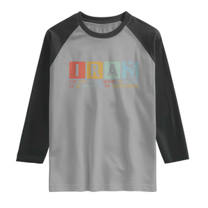 Iran The War Is Meant To Be Continuous Vintage Graphic Raglan Shirt Orwell Quotes Geopolitical Satire TS02 Sport Gray Black Print Your Wear