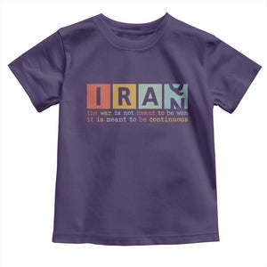Iran The War Is Meant To Be Continuous Vintage Graphic Toddler T Shirt Orwell Quotes Geopolitical Satire TS02 Purple Print Your Wear