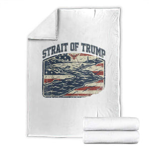 Strait of Trump 2026 Vintage Old Americana Throw Blanket American Flag Nautical Patriotic Graphic TS02 White Print Your Wear