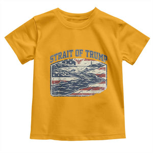 Strait of Trump 2026 Vintage Old Americana Toddler T Shirt American Flag Nautical Patriotic Graphic TS02 Gold Print Your Wear