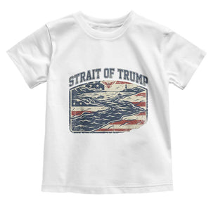 Strait of Trump 2026 Vintage Old Americana Toddler T Shirt American Flag Nautical Patriotic Graphic TS02 White Print Your Wear