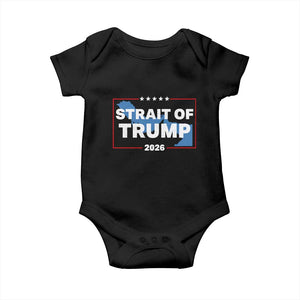 Strait of Trump 2026 Baby Onesie Middle East Map Political Graphic TS02 Black Print Your Wear