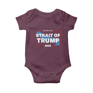 Strait of Trump 2026 Baby Onesie Middle East Map Political Graphic TS02 Maroon Print Your Wear