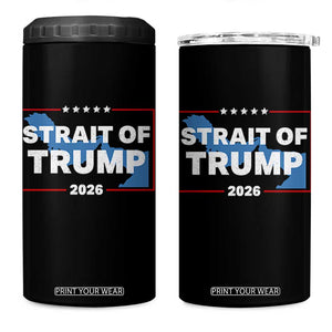 Strait of Trump 2026 4 in 1 Can Cooler Tumbler Middle East Map Political Graphic TS02 One Size: 16 oz Black Print Your Wear