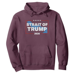 Strait of Trump 2026 Hoodie Middle East Map Political Graphic TS02 Maroon Print Your Wear