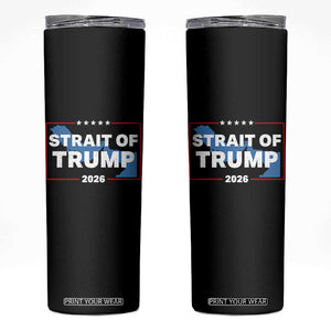 Strait of Trump 2026 Skinny Tumbler Middle East Map Political Graphic TS02 Black Print Your Wear