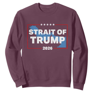 Strait of Trump 2026 Sweatshirt Middle East Map Political Graphic TS02 Maroon Print Your Wear
