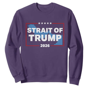 Strait of Trump 2026 Sweatshirt Middle East Map Political Graphic TS02 Purple Print Your Wear
