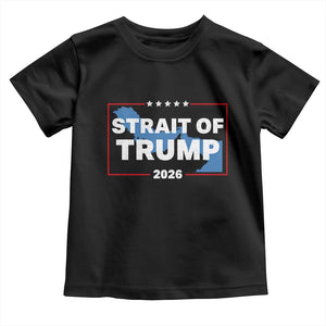 Strait of Trump 2026 Toddler T Shirt Middle East Map Political Graphic TS02 Black Print Your Wear