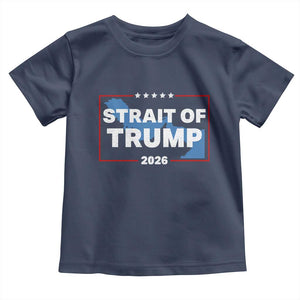 Strait of Trump 2026 Toddler T Shirt Middle East Map Political Graphic TS02 Navy Print Your Wear