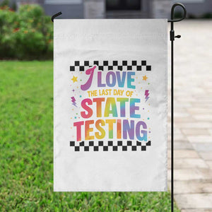 Funny I Love The Last Day Of State Testing Garden Flag Retro Rainbow Test Day Celebration Teacher Student TS02 Print Your Wear